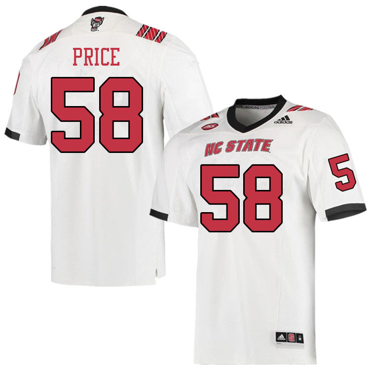 Men #58 Travali Price NC State Wolfpack College Football Jerseys Sale-White